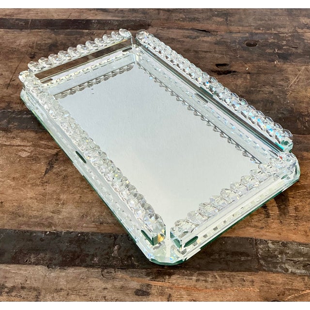 Vintage Cut Glass Mirrored Vanity Tray For Sale - Image 4 of 12