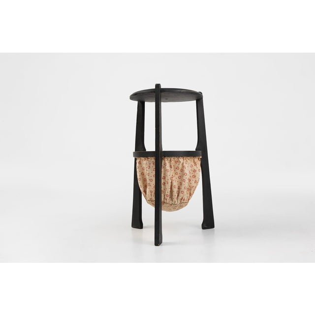 Art Nouveau Side Table in Blackened Wood with Storage Basket, Belgium, 1890s For Sale - Image 10 of 11