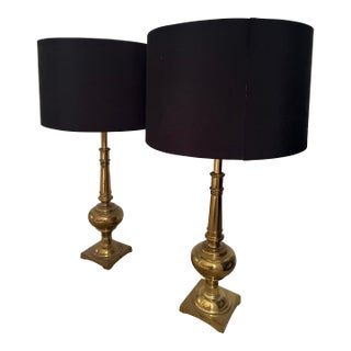 1940s Stiffel Brass Lamps - a Pair For Sale