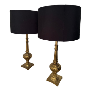 1940s Stiffel Brass Lamps - a Pair