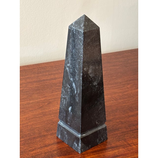 10" Neoclassical Style Black Marble Obelisk For Sale - Image 10 of 17