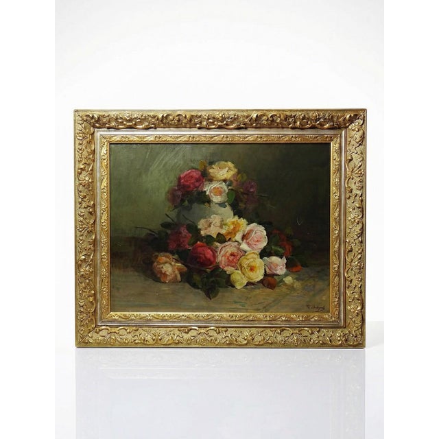 Bouquet of Roses, 1890-1910, Oil on Canvas, Framed For Sale - Image 15 of 15