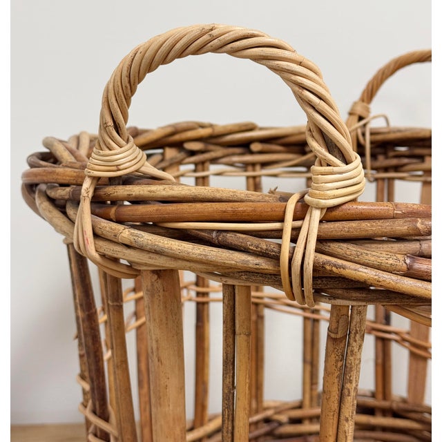 Large Vintage French Open Weave Basket For Sale - Image 9 of 10