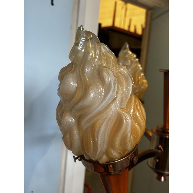 Art Deco Torch Chandelier For Sale - Image 5 of 12
