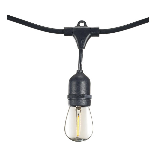 Bulbrite 14-foot String Light Kit with Clear Shatter Resistant Vintage Style S14 LED Light Bulbs For Sale