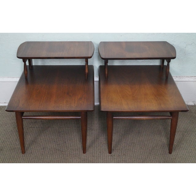 Bassett Mid Century Modern 2 Tier Step End Tables a Pair Chairish
