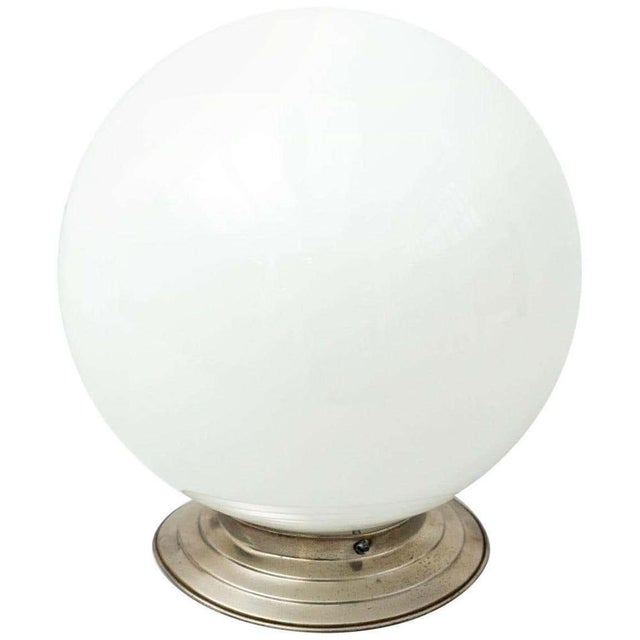 Opaline ceiling lamp. By unknown manufacturer from France, circa 1940. In original condition, with minor wear consistent...