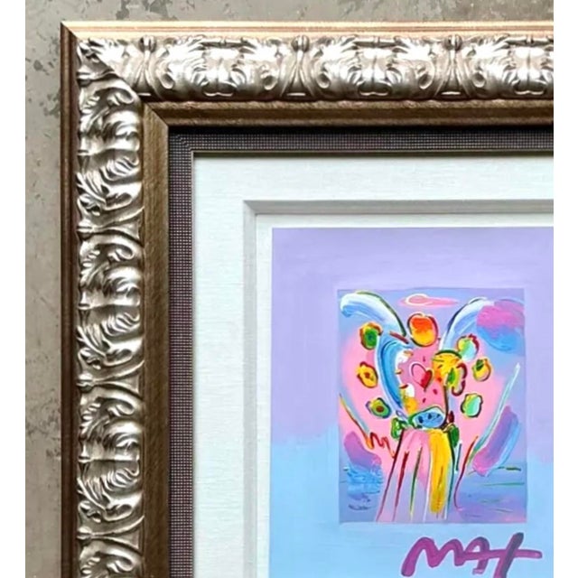 Vintage Boho Peter Max Hand Painted Serigraph For Sale - Image 11 of 12