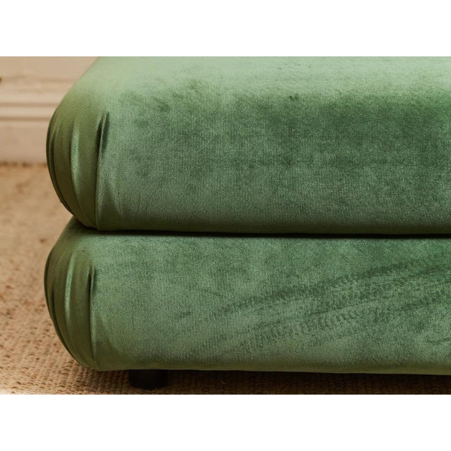 Modern Made to Order Sofa in Forest Green For Sale - Image 3 of 12
