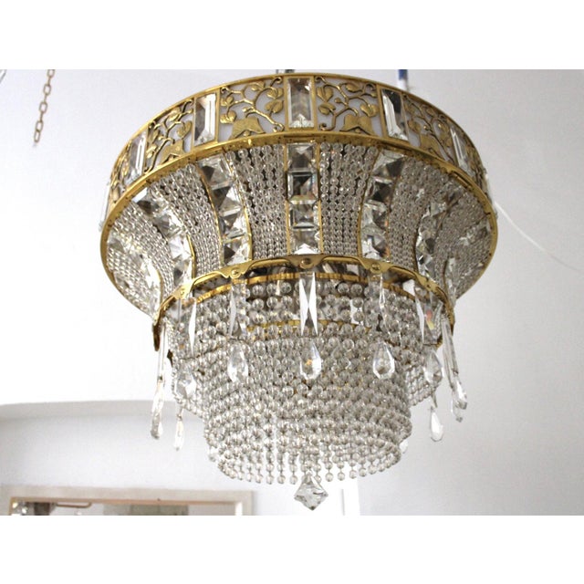 Chandelier by Josef Hoffmann for the Art Exhibition in Cologne / Lobmeyr, 1914 / 1970s For Sale - Image 10 of 11