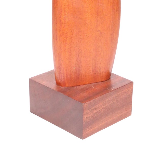 Brown Organic Mid Century Wood Sculpture Marked Dinero For Sale - Image 8 of 9