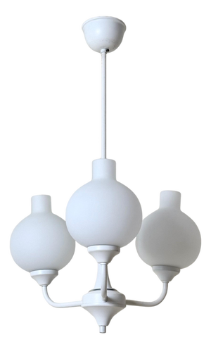 Mid-Century Tulip Chandelier in Metal and Glass, 1960s
