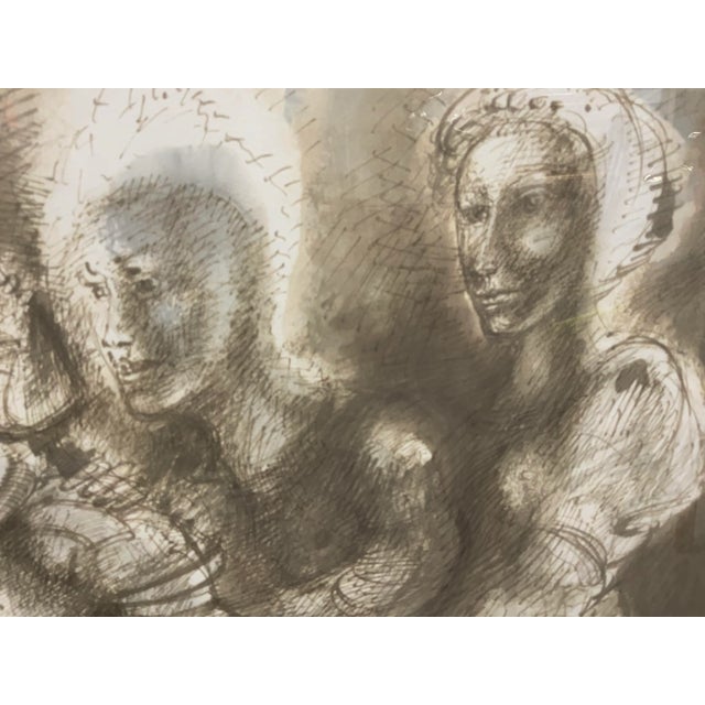 “Untitled” 1965 Ink and Sepia Drawing by Marcelo Grassman For Sale - Image 4 of 11