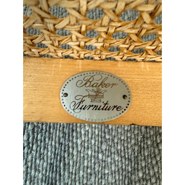 Baker Furniture Company Circa 1960s Baker Furniture Faux Bamboo Windosr Chairs, Pair For Sale - Image 4 of 12