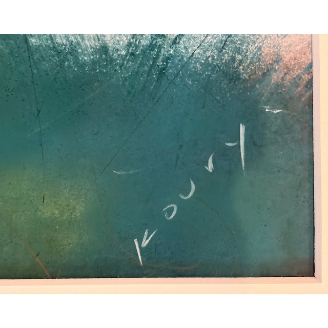 Green Original Aleah Koury Pastel Mixed Media Artwork 44"x23" Triple Matted For Sale - Image 8 of 14