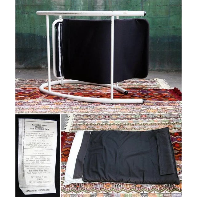 Metal and Black Leather Ellipse Rocking Chair by Les Amisco, 1980s For Sale - Image 4 of 9