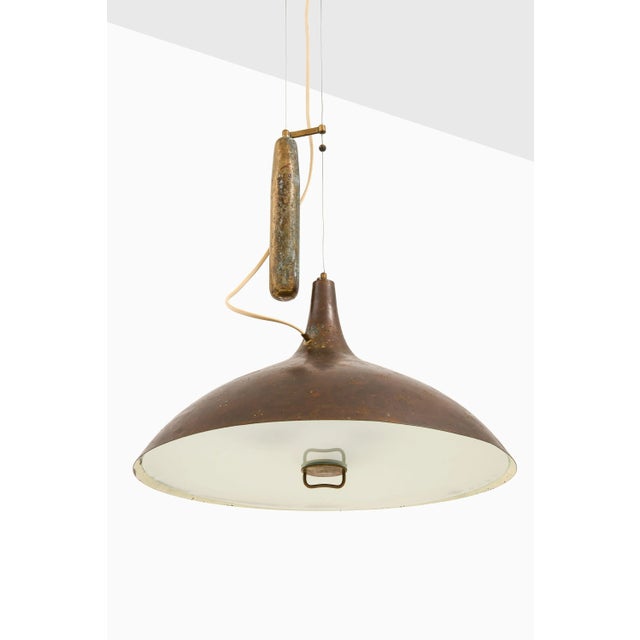 Ceiling lamp in brass and glass by paavo tynell, 1950's additional information: material: brass and glass style: mid...