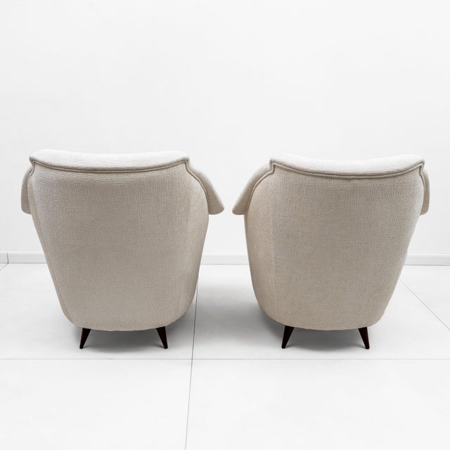 Textile Mid-Century Modern Italian Armchairs, 1950, Set of 2 For Sale - Image 7 of 12
