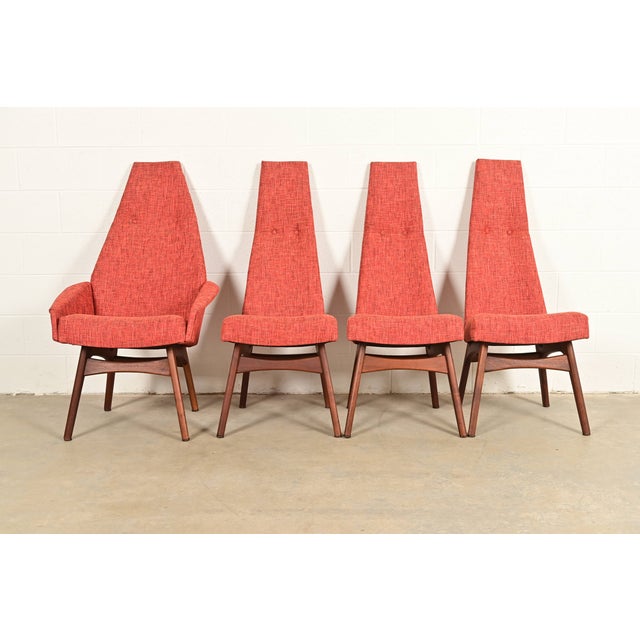Adrian Pearsall for Craft Associates Mid-Century Modern High Back Dining Chairs, Set of Four For Sale - Image 13 of 13