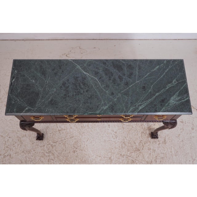 1990s Stickley 4 Drawer Marble Top Server Console For Sale - Image 5 of 18