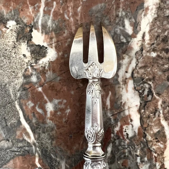 Silver Louis XV Oyster Forks in Silver & Filled Silver, France, 1890s For Sale - Image 8 of 10