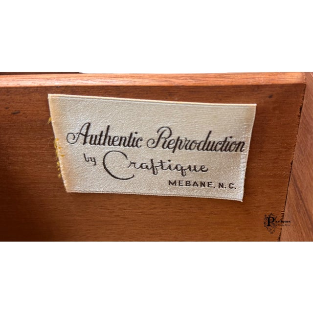 Vintage Craftique Chippendale Style Solid Mahogany Chest on Chest of Drawers For Sale - Image 10 of 11