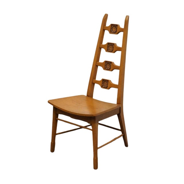 UNIQUE FURNITURE Solid Oak Southwestern Mediterranean Ladderback Dining Side Chair 5530 – American Fiesta Finish 43.5"...