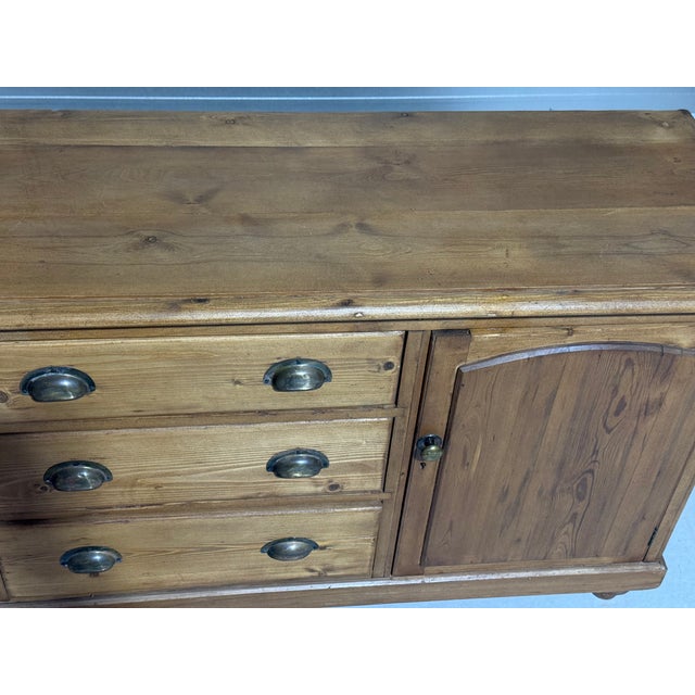 Victorian Antique Pine Dresser Base From England For Sale - Image 3 of 18