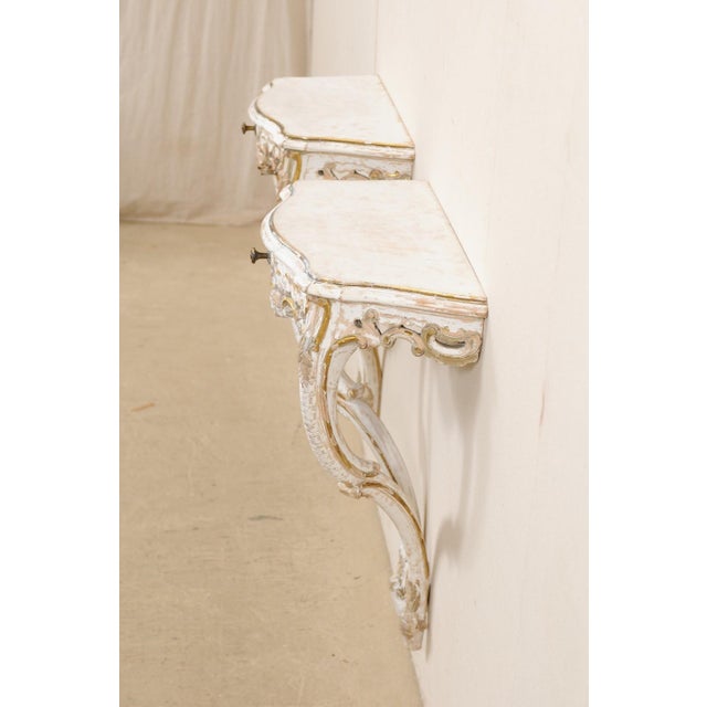Italian Wall Mounted Consoles - A Pair For Sale - Image 4 of 13