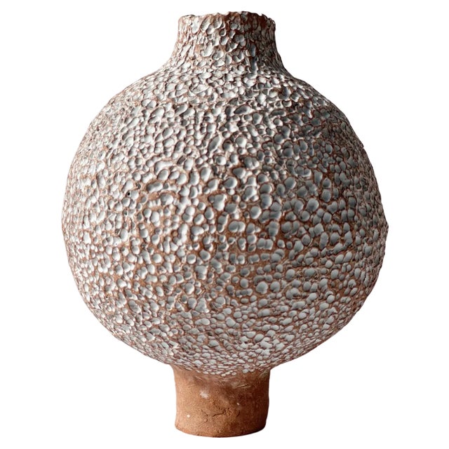 No 12 Terracotta Moon Jar by Elena Vasilantonaki For Sale