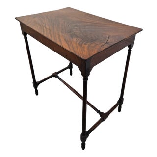 Crotch Mahogany Georgian Spider Leg Side Table With Drawer For Sale