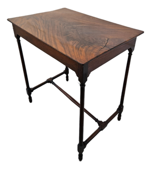 Crotch Mahogany Georgian Spider Leg Side Table With Drawer