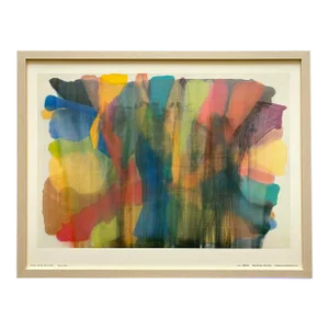 Morris Louis Vintage 1969 Mid Century Modernist Framed Abstract Expressionist Fine Art Lithograph Print " Kaf " 1959-60