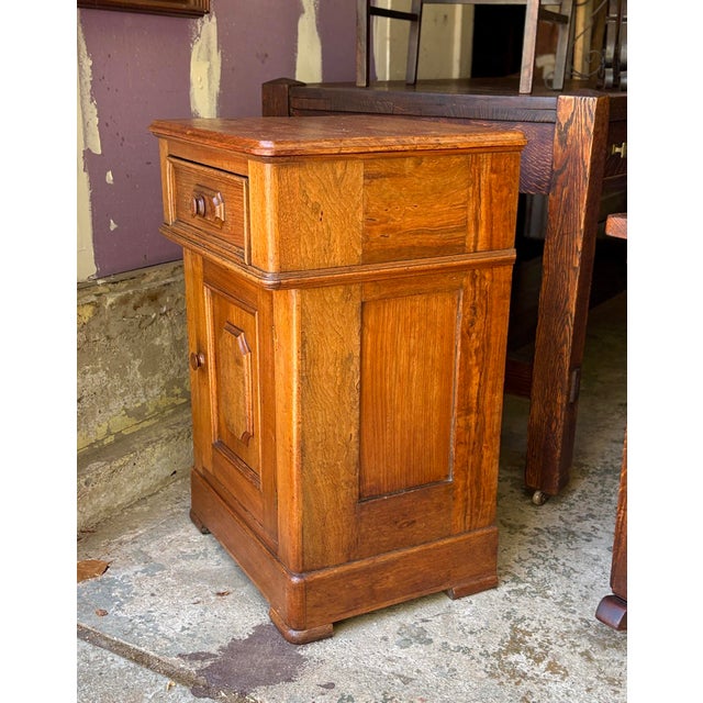 Rustic European Antique French Walnut Cabinet or Bedside Table For Sale - Image 3 of 10