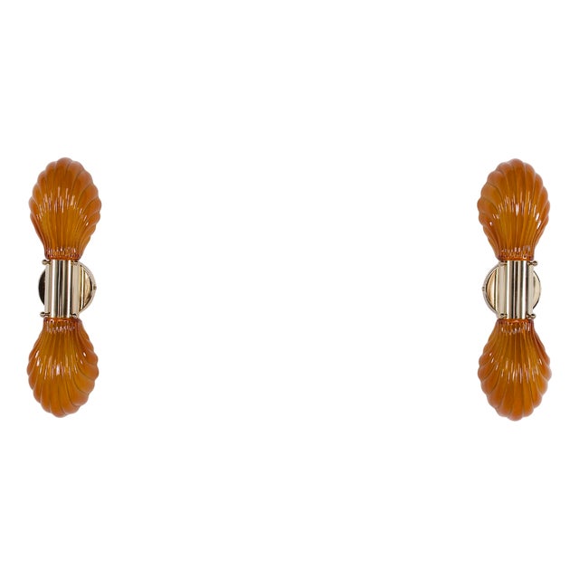 Italian Coquille Wall Lights, 1970s, Set of 2 For Sale