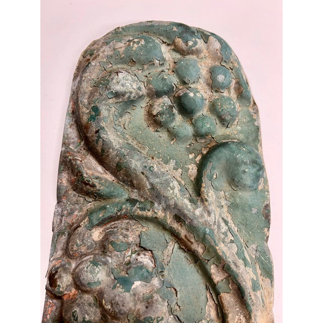 Shabby Chic Antique Pressed Tin Grape Decorative Panel For Sale - Image 3 of 4