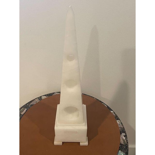 Mid 20th Century Oblisque White Marble For Sale - Image 5 of 8