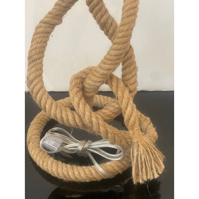 1960s, Audoux & Minet Rope Table Lamp , France For Sale In West Palm - Image 6 of 10