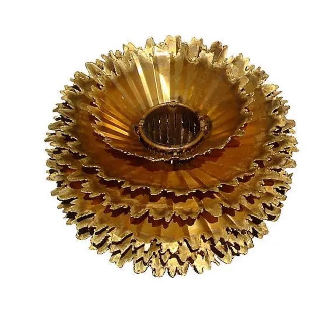 Gold Mid 20th Century Tom Greene Chandelier Feldman Brutalist Hanging Light For Sale - Image 8 of 8