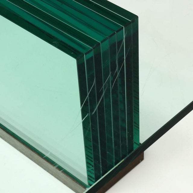 Glass Vintage Glass Coffee Table, Italy, 1970s-1980s For Sale - Image 7 of 9