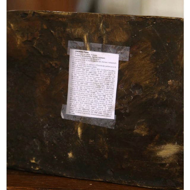 Mid-Century French Patinated Bronze Horse Sculpture After Pierre Lenordez For Sale - Image 11 of 11