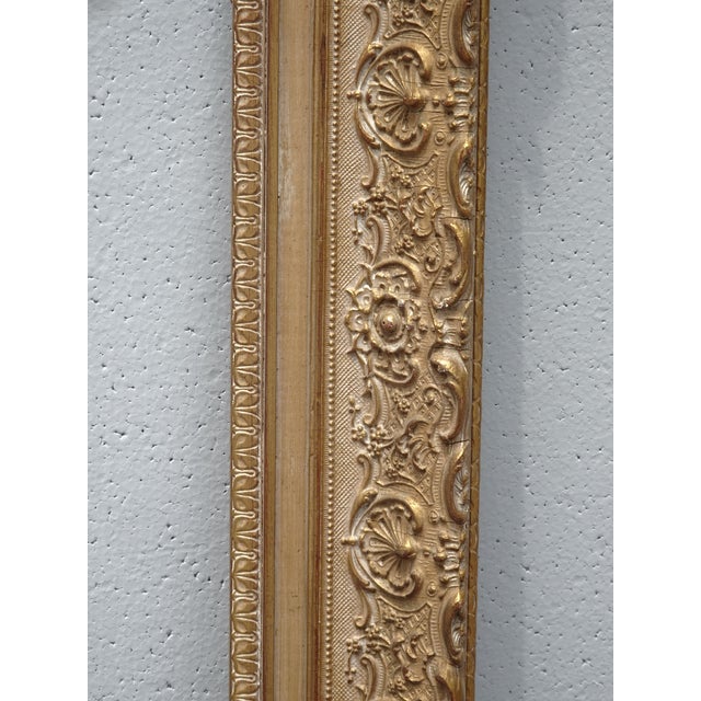 Gold Large Tall 58"Hx45 Vintage French Provincial Gold Ornate Picture Frame For Sale - Image 8 of 14