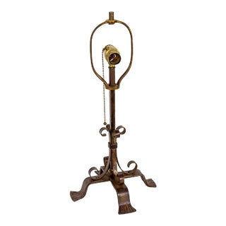 Early 20th Century Wrought Iron Table Lamp For Sale