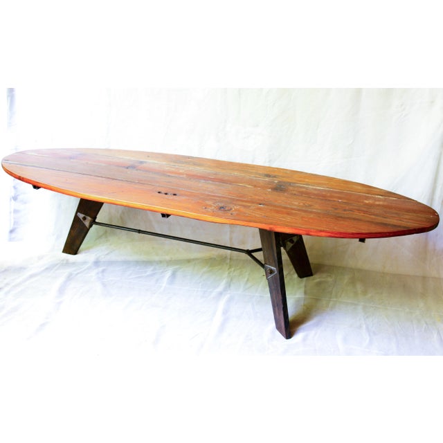 MidCentury Reclaimed Wood Surfboard Coffee Table Chairish