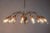 Beautiful Italian big spider Murano glass chandelier, made of brass, and painted aluminum, 16 lights in E14 format, amber-...