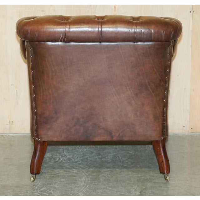 Brown Leather Chesterfield Armchair from George Smith For Sale - Image 16 of 18
