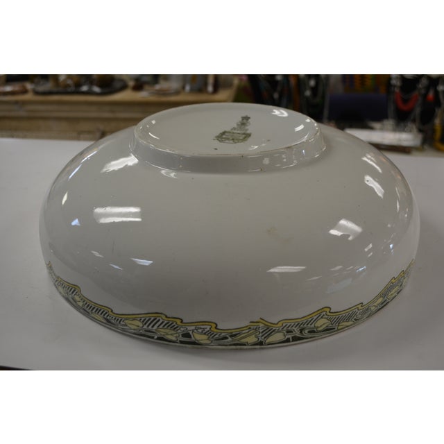Antique Art Nouveau Doulton Burslem Kelmscott Transferware Wash Basin / Bowl W/ Pink Roses For Sale - Image 14 of 18