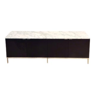Florence Knoll Credenza in Ebonized Oak With Calacatta Marble Top For Sale