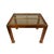 Rare 1970s Hollywood Regency Flamed Burl Wood, Copper, Brass, and Glass 4-Piece Table Set For Sale - Image 10 of 12