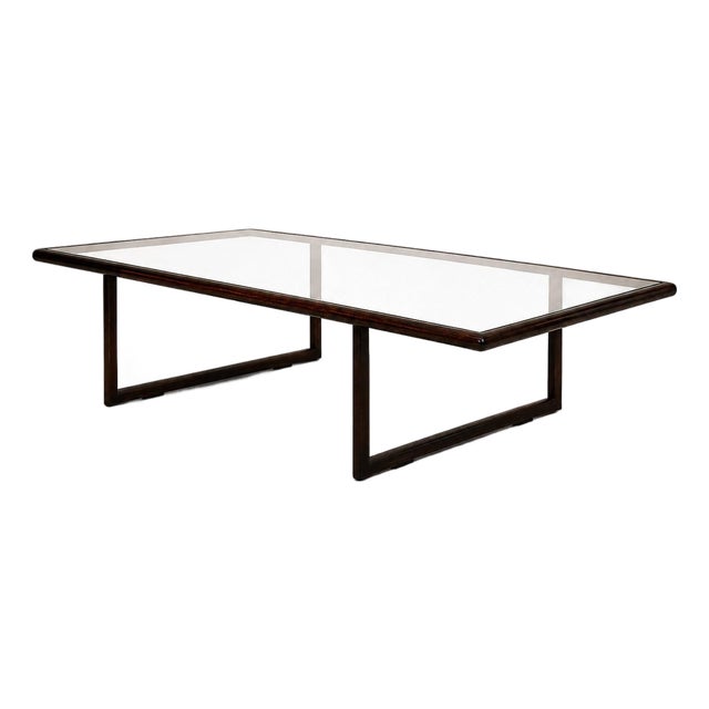 Joaquim Tenreiro Coffee Table in Brazilian Rosewood & Glass, Brazil, 1960s Lot 750C For Sale